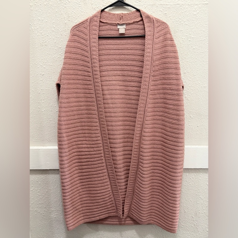 Chico's Dusty Pink Sleeveless Knit Open Cardigan Sweater Size 3-XL